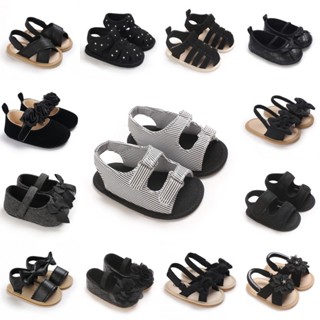 รองเท้าเด็กผู้หญิงสีดำคลาสสิกมีโบว์ เหมาะสำหรับเด็กเรียนเดิน