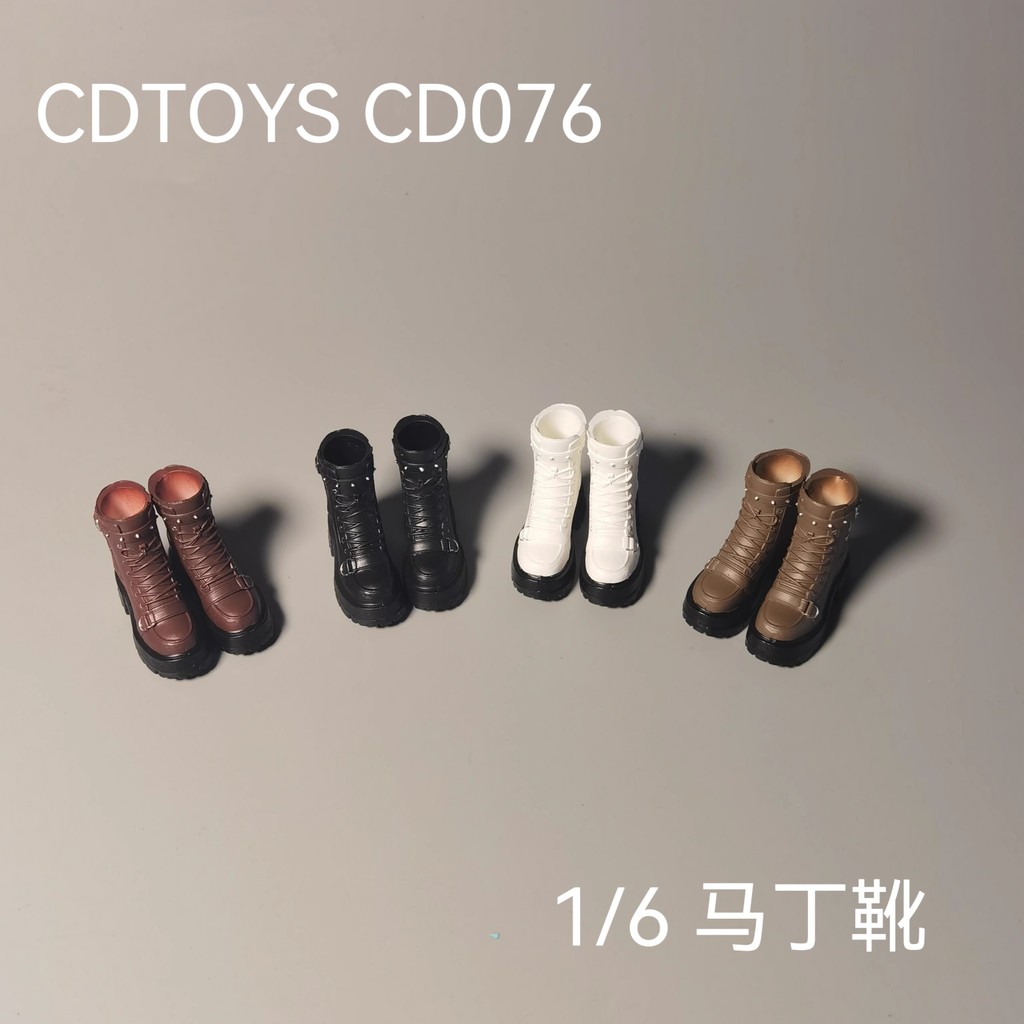 [ข้อเสนอพิเศษ] Ready Stock cdtoys 1/6 1/12 Punk Motorcycle Boots Short Tube/Martin Boots cd077