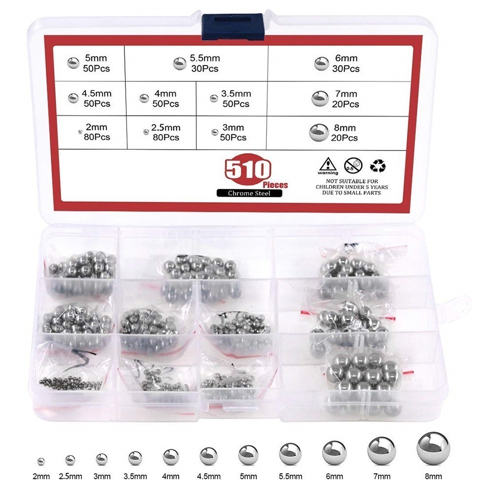 BESTSHE-Steel Ball Balls Bearing 2mm-8mm Assortment Precision Stainless Useful