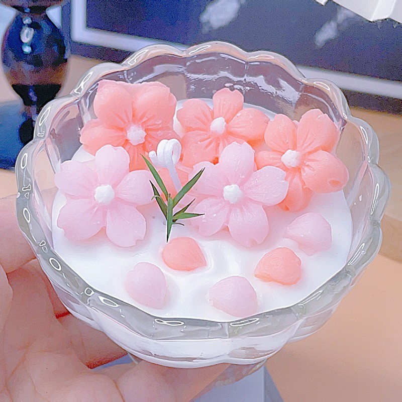 3d ญี่ปุ่น Sakura รูปร่างแม่พิมพ์ซิลิโคน DIY Cherry Blossom Fondant Jelly ช็อกโกแลตเค้กตกแต่งเบเกอรี่เครื่องมือ Clay พลาสเตอร์เรซิ่น Mould