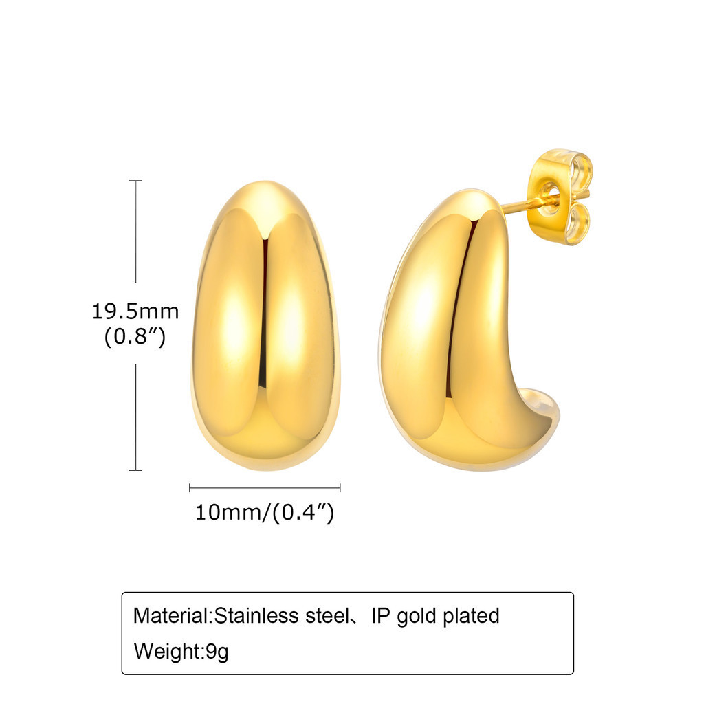 Vnox حلق قطرة ذهبي 18K — صورة 5