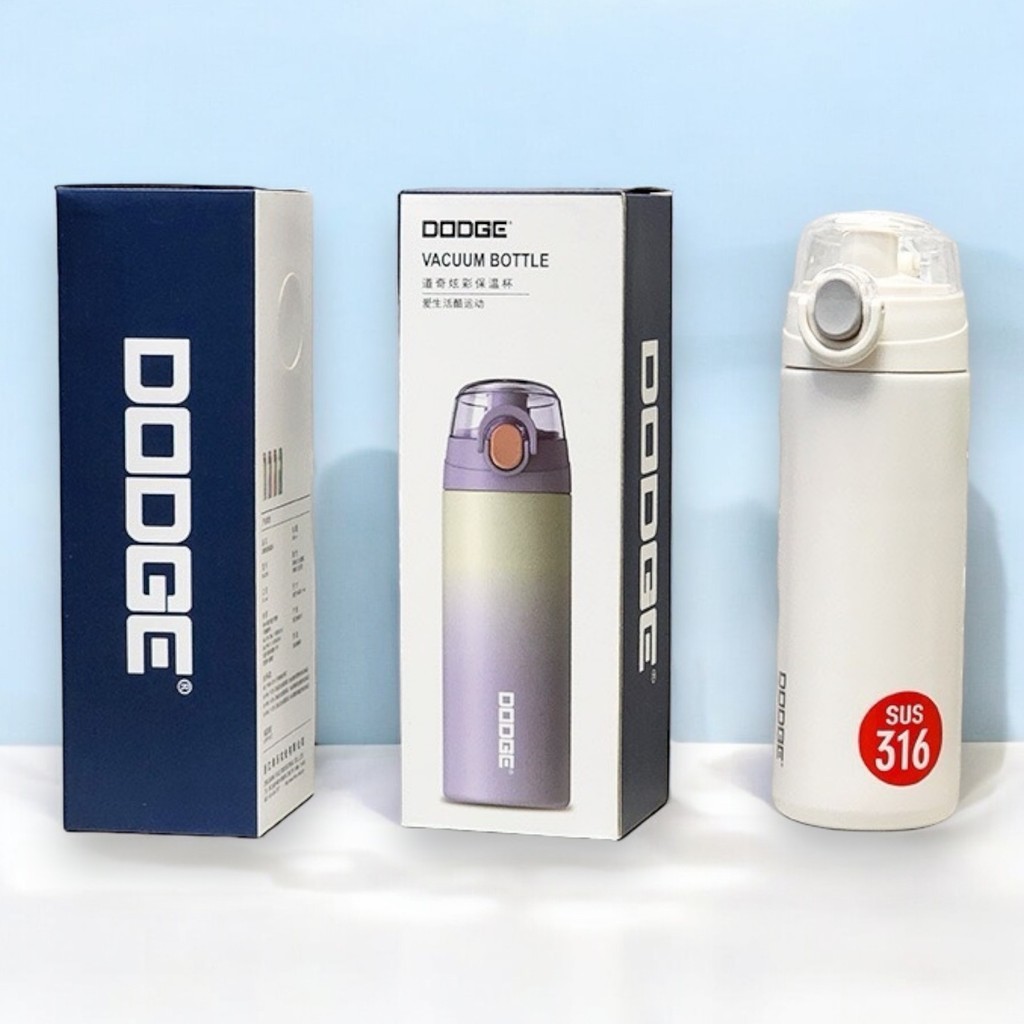(ของแท้) DODGE ขวดน้ำพกพา กระบอกน้ำสแตนเลส SUS316 ขวดน้ำสแตนเลส ขวดน้ำเก็บอุณหภูมิร้อน/เย็น 500ml