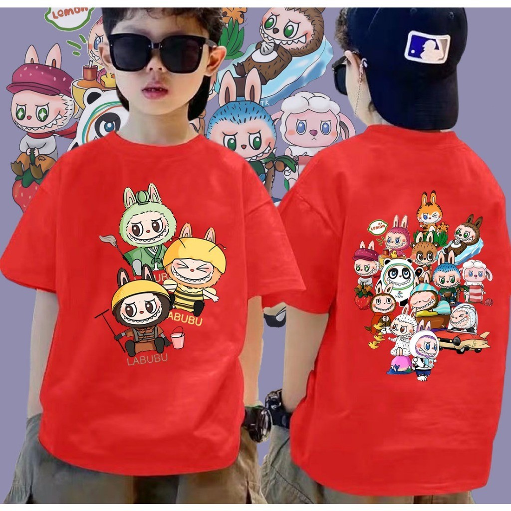 2024 ใหม่ เสื้อยืดเด็ก ลาบูบู้ Labubu  Children’s T-shirt แฟชั่นสําหรับผู้ชาย และผู้หญิง