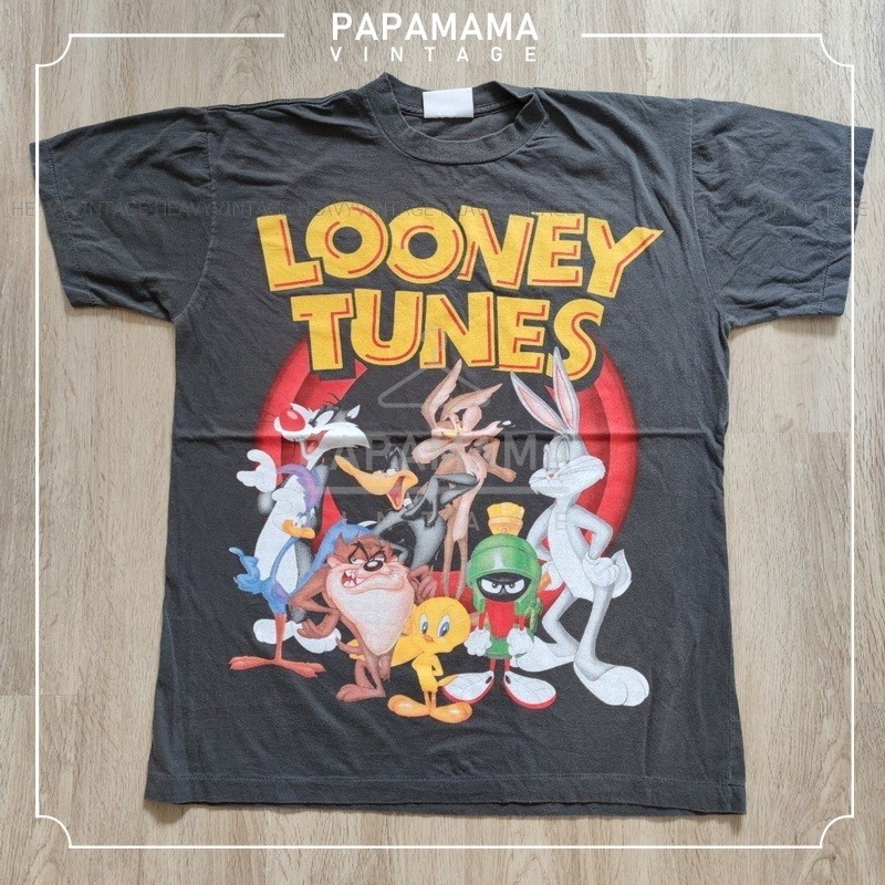 HOT All Star ฟอกนุ่ม เสื้อการ์ตูน น่ารัก ลูนี่ตูนส์ papamama vintage shirt เสื้อยืดผู้ชาย