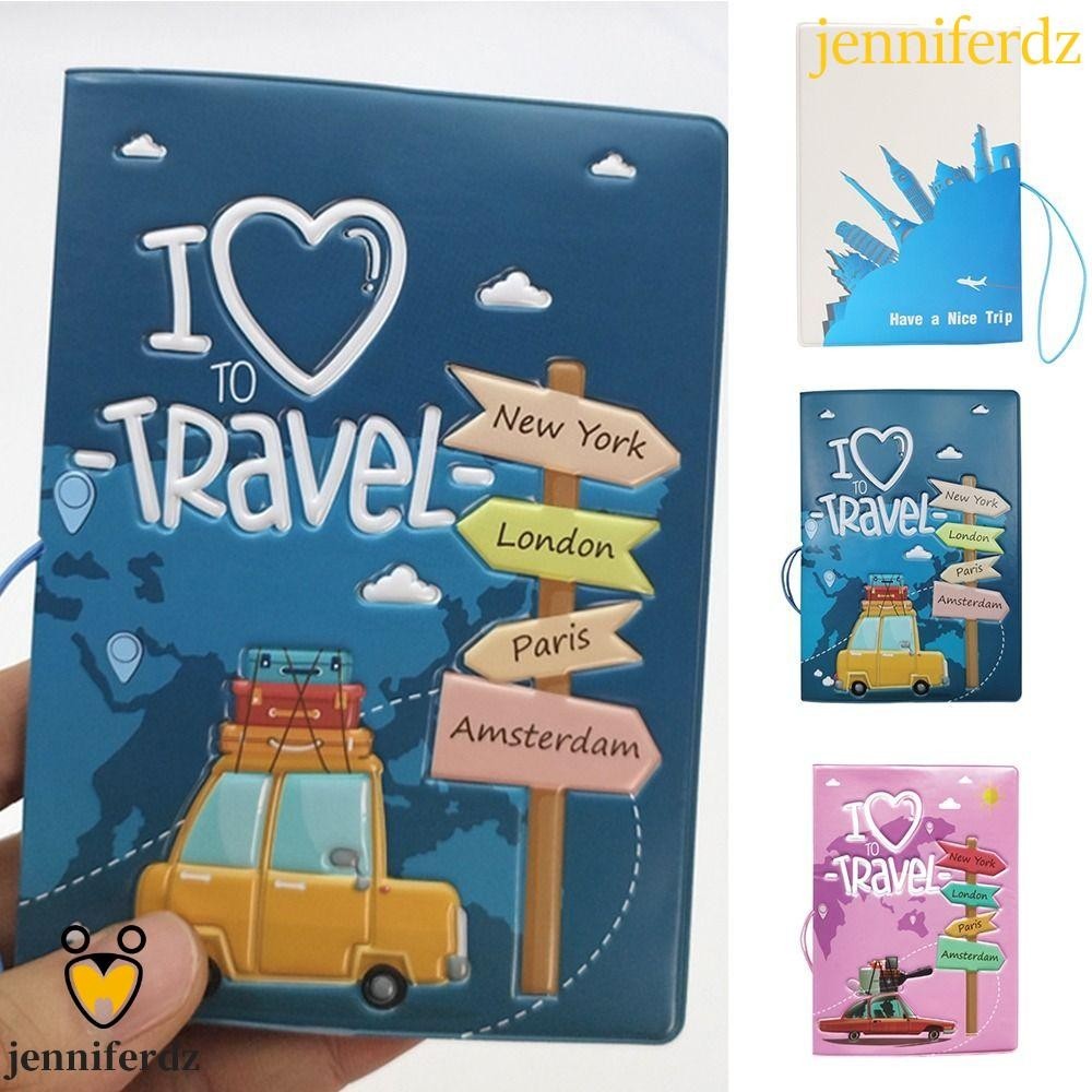 Jenniferdz กระเป๋าหนังใส่หนังสือเดินทาง พิมพ์ลายน่ารัก อเนกประสงค์ สําหรับผู้หญิง
