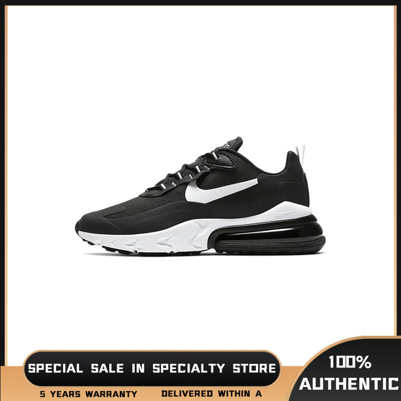 【ขายดีเป็นเทน้ำเทท่า】 <ข้อเสนอพิเศษ> Nike Air Max 270 React “Black” รองเท้าวิ่งผู้ใหญ่