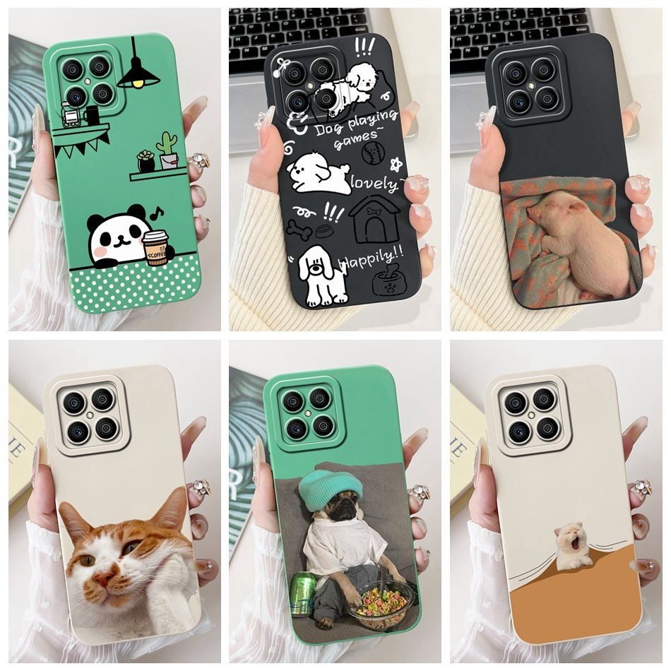 Honor X8 TFY-LX1 TFY-LX2 TFY-LX3 น่ารักตลกสไตล์เลนส์ป้องกันกันกระแทกปลอก HonorX8 X 8 4G ซิลิคอนเคสโท