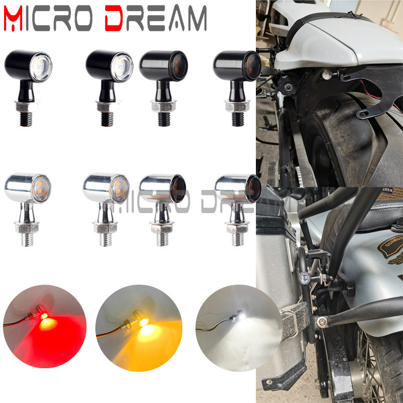 MD2X Bullet Mini Motorcycle LED Turn Signal 8MM Screw Brake Running Indicator Light  For Harley Tour