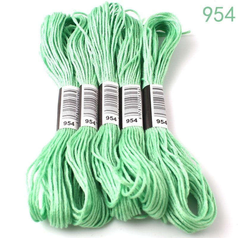 5 Skeins ด้าย DMC 958-3325 ปักครอสติส 8 เมตรพรีเมี่ยมสีรุ้งเย็บปักถักร้อยไหมขัดฟัน