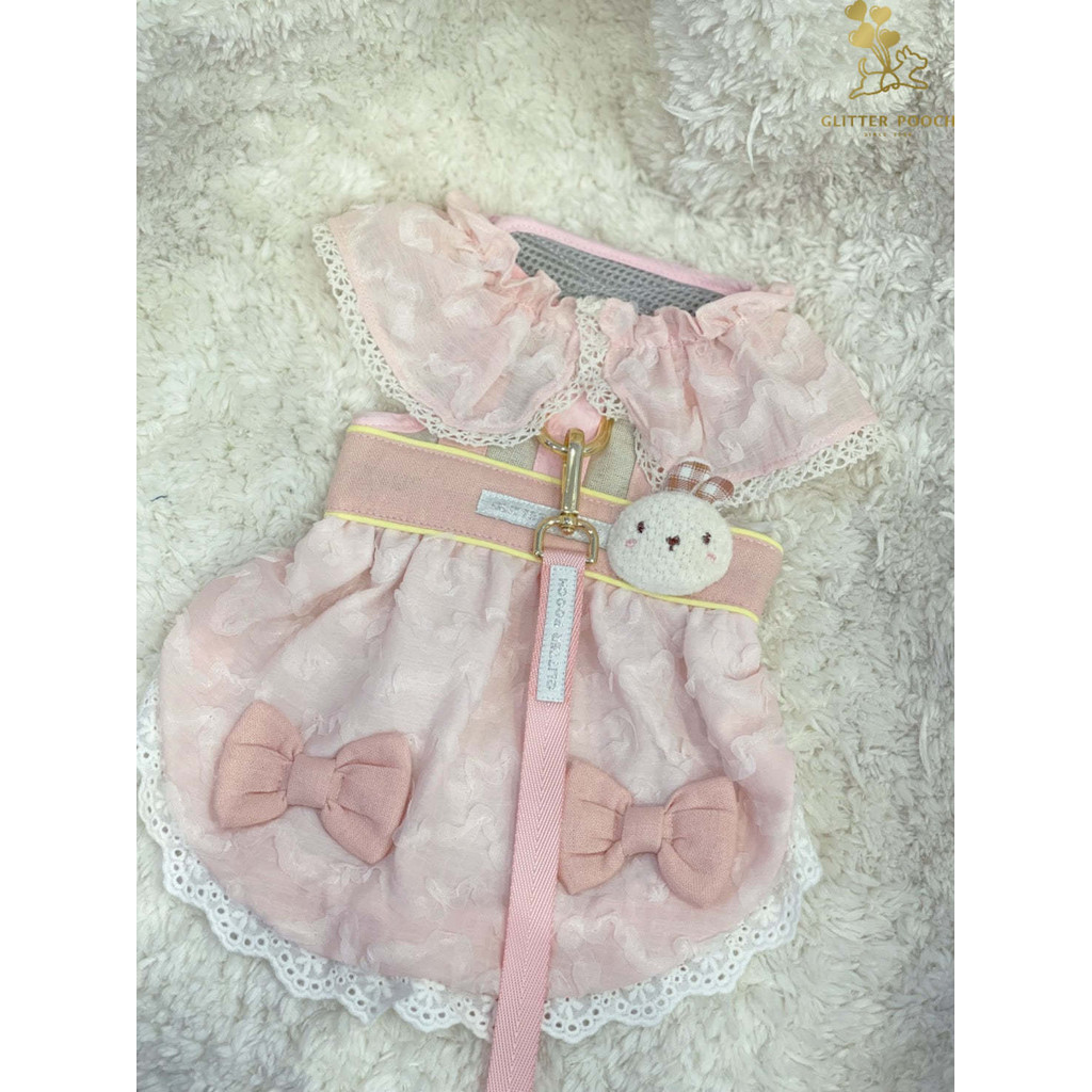 Glitter Pooch Harness ชุดรัดอก สายจูง เสื้อผ้า สุนัข, หมา, แมว, สัตว์เลี้ยง พร้อม สายจูง รุ่น Honeybunch Coney