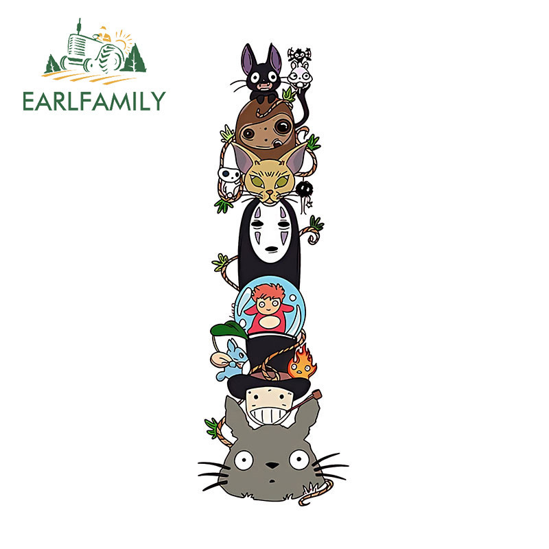 Earlfamily 13 ซม.Totoro สติกเกอร์รถ Occlusion Scratch รถบรรทุกซีดาน Windows กระเป๋าเดินทางสเก็ตบอร์ด JDM ไวนิล Decal แฟชั่นรถสินค้า