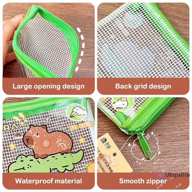 Uequilib การ์ตูน PVC Capybara กระเป๋าเหรียญกระเป๋าน่ารักกระเป๋าสตางค์แบบพกพากันน้ํา Mini กระเป๋าเก็บหูฟังสําหรับของขวัญเด็กใหม่