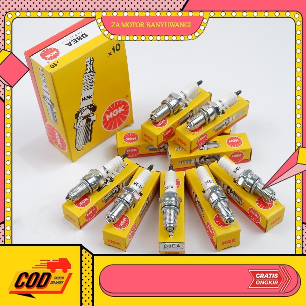 หัวเทียน NGK D8EA ดั้งเดิม 10 ชิ้น Honda Mega Pro / Tiger & GL Pro รถจักรยานยนต์ / Thunder 250 & Sco