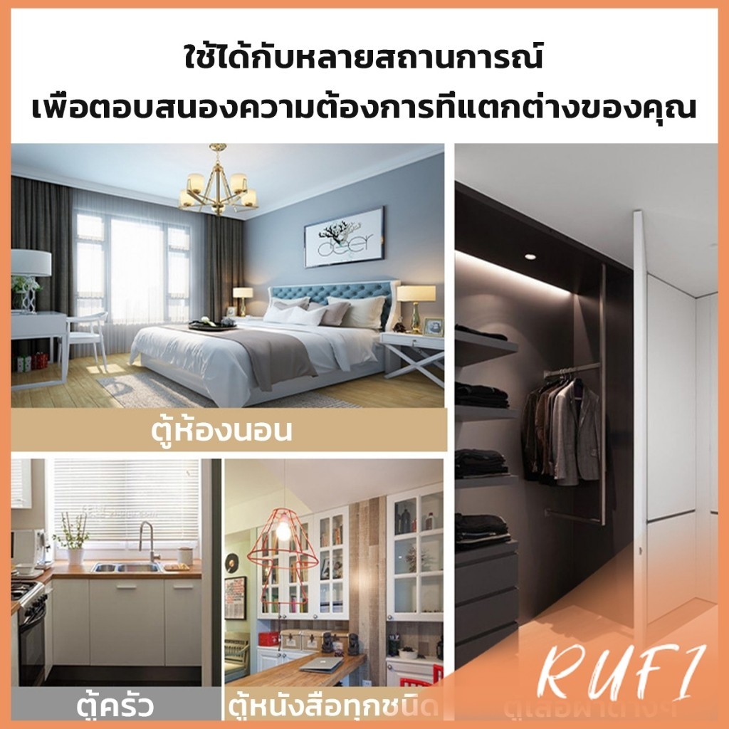 RUFI กลอนล็อคประตูตู้ ลูกกลิ้งคู่ อุปกรณ์สลักสลักฮาร์ดแวร์ ตัวล็อกล้อเลื่อน cabinet lock - รูปที่ 2