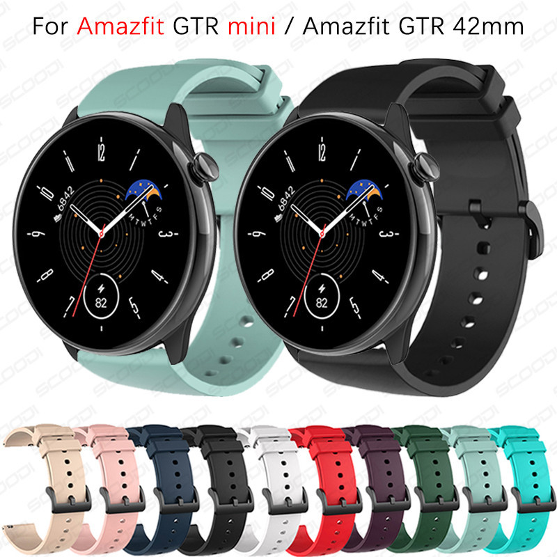 สายรัดซิลิโคนอ่อนนุ่มสําหรับ Amazfit GTR mini / Amazfit GTR 42 มม. แถบเปลี่ยนนาฬิกาอัจฉริยะ