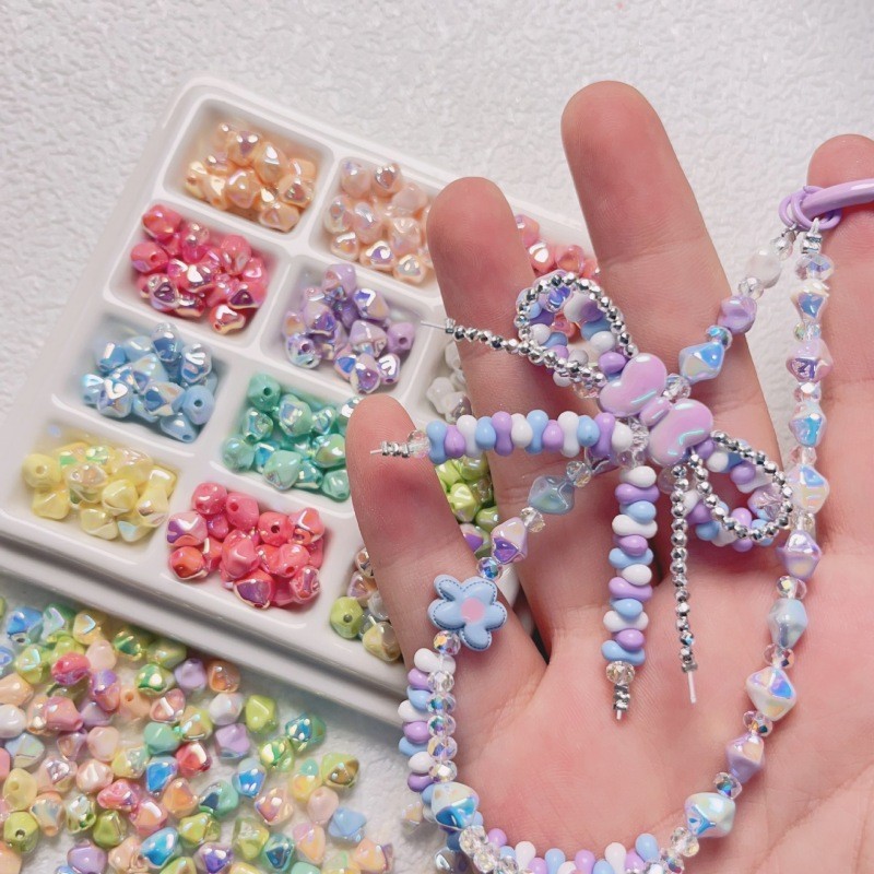 10 ชิ้น/เซ็ต 7 มม. Irreguarala UV ชุบผสมสี Starfruit รูปลูกปัดสําหรับ DIY โทรศัพท์มือถือสร้อยคอสร้อยคออุปกรณ์เสริม