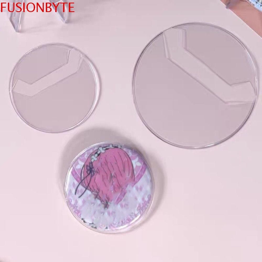 Fusionbyte 5 ชิ้น Ita กระเป๋า Pin Case, Badge Protector โปร่งใสป้ายจอแสดงผล, รอบการ์ดกรณีอะนิเมะรอบป้ายใสแขนป้องกันกรณีการจัดเก็บ