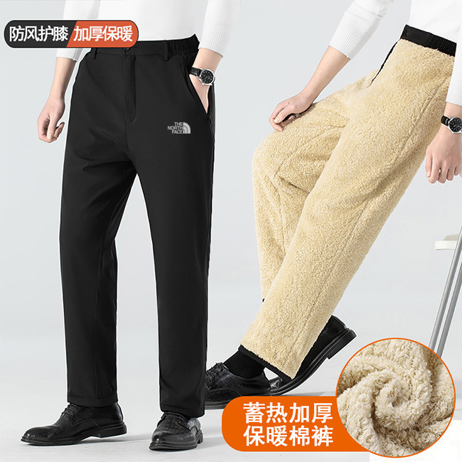 The Face Nothe 2024 ฤดูหนาวใหม่กางเกงผ้าฝ้ายผู้ชายหนาอบอุ่นกางเกงลําลองWindproofกันน้ําPlus-ขนาดกางเกงแคชเมียร์Plus-ขนาดธุรกิจกางเกง