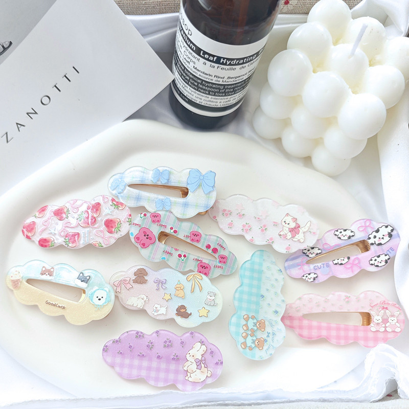 แฟชั่นอะคริลิคสัตว์ Bowknot Hairpin สําหรับผู้หญิง