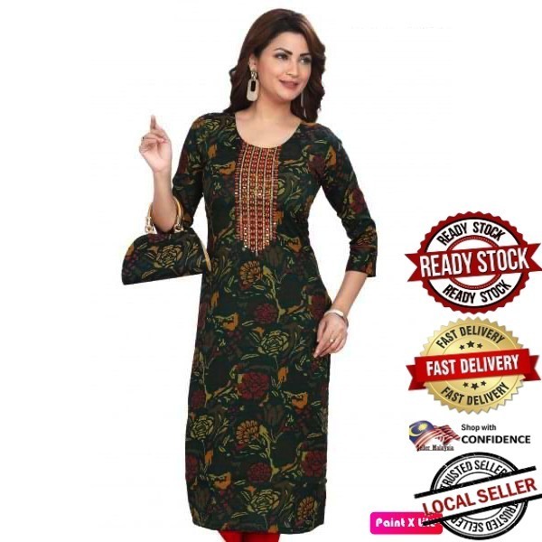 Kurti Indian Women Kurtis Top Saree Sari Punjabi Suit Readymade Kurti UD1538PG