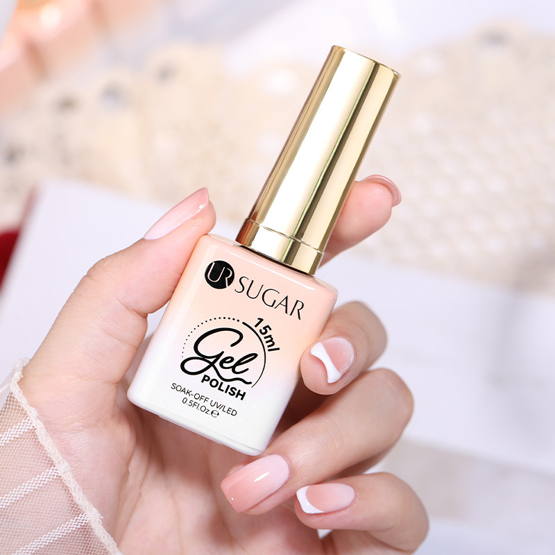 UR SUGAR สีทาเล็บเจล 15ml. 1 สี พร้อมเคลือบเล็บ UV LED กึ่งถาวร เคลือบเงาสําหรับ DIY สีเจล - รูปที่ 4