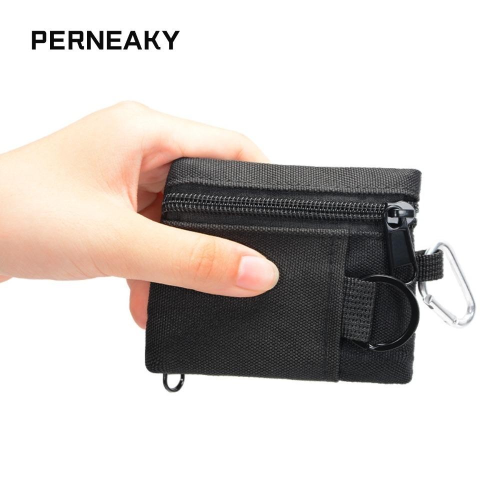 PERNEAKY Edc Molle กระเป๋ากระเป๋าสตางค์, ซิปพวงกุญแจเอว Fanny Pack, หูฟังกลางแจ้ง EDC Gear Bag สําหรับผู้ชาย
