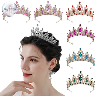 Deyangk คริสตัลเจ้าหญิงมงกุฎอุปกรณ์เสริมผม Tiara สําหรับผู้หญิง Rhinestone งานแต่งงานเจ้าสาวมงกุฎเครื่องประดับใหม่ TH