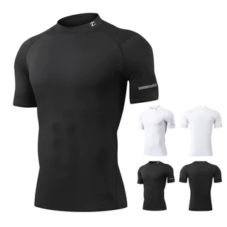 mvp sport เสื้อเชิ้ตแขนสั้นผู้ชาย เสื้อกีฬา เสื้อบีบอัด PRO COMBAT โลโก้สะท้อนแสงบนแขนเสื้อ[กทม. พร้อมส่ง]