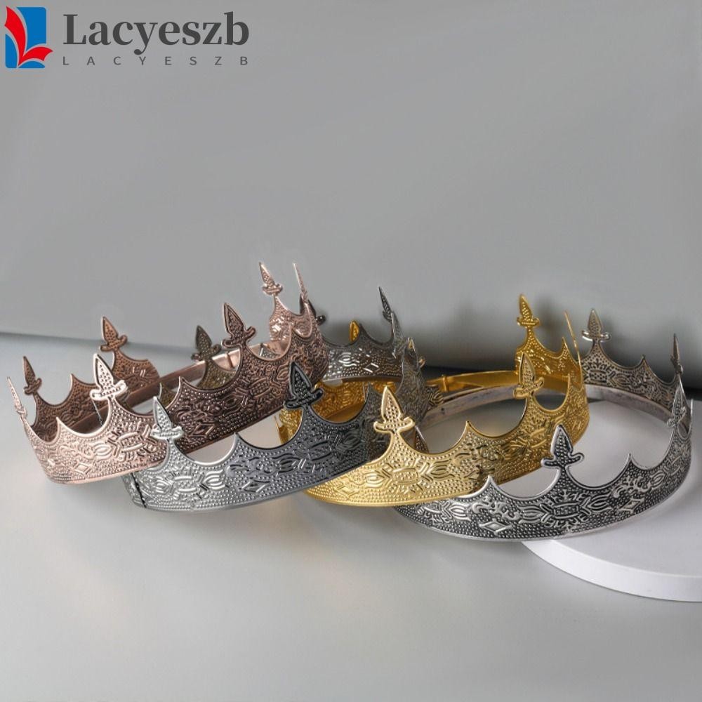 Lacyeszb มงกุฎเจ้าชาย, บาร์ Mitzvah ผม Hoop King Crown, เครื่องประดับผมหรูหราแถบคาดศีรษะ Western รอบ Tiaras เครื่องประดับผม