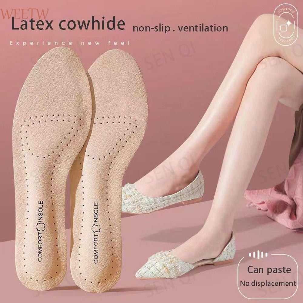 Weekw รองเท้าแตะผู้หญิง Insoles ใช้งานได้จริงทนทาน Cowhide ด้านล่างนุ่มลื่น Shock Absorption รองเท้าสติกเกอร์ Pad