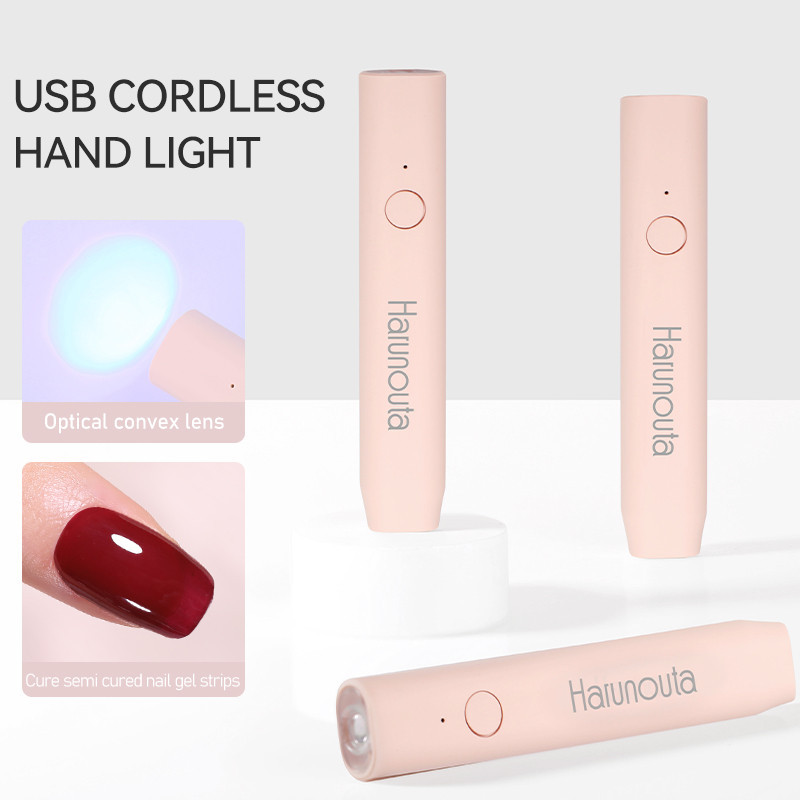 Ur น้ําตาล 3W มือถือ UV Light สําหรับเจลเล็บ Mini เล็บแบบพกพา LED โคมไฟเล็บ USB เครื่องเป่า