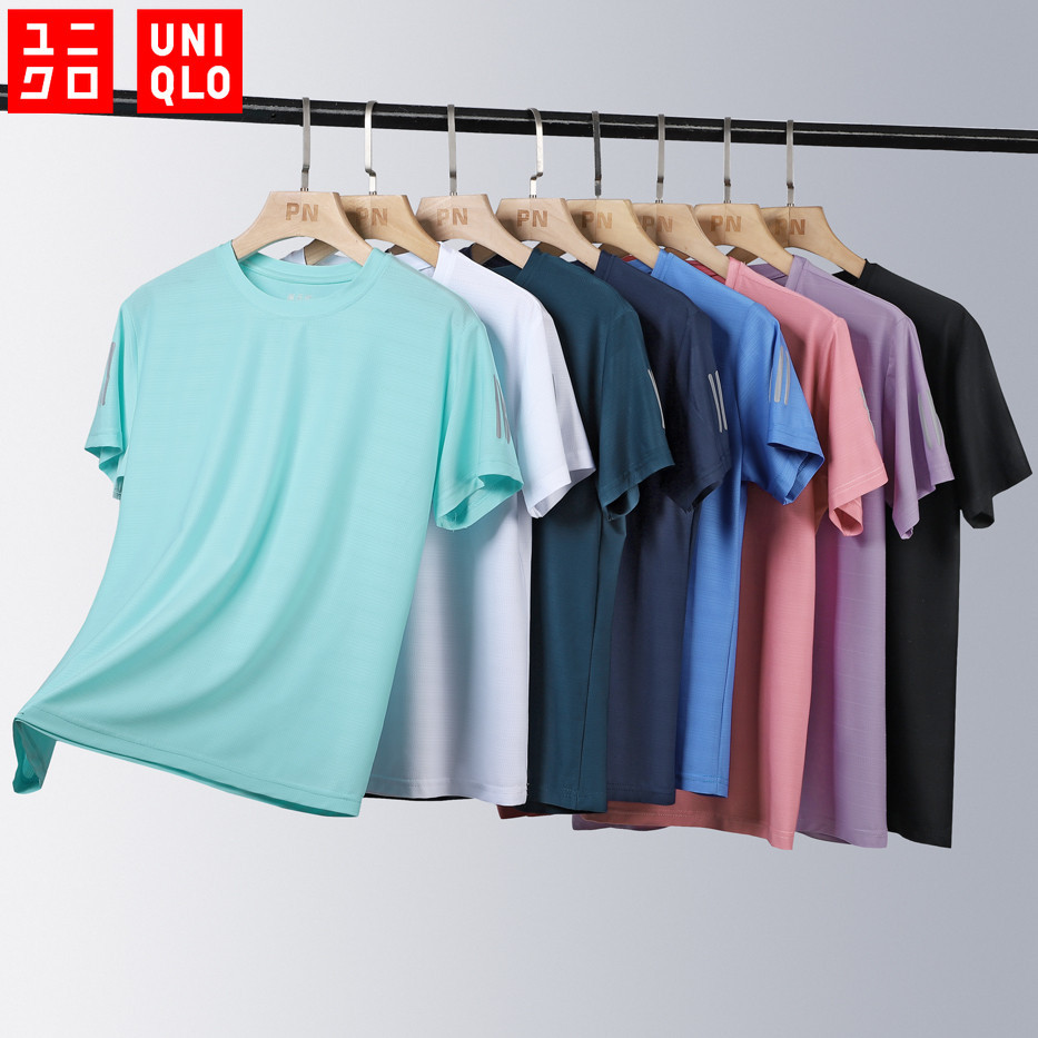 M-8XL UNIQLO เสื้อยืดแขนสั้น แบบบาง เหมาะกับฤดูร้อน สําหรับชายผู้หญิง ใส่เล่นกีฬา วิ่ง ปั่นจักรยาน เดินป่า