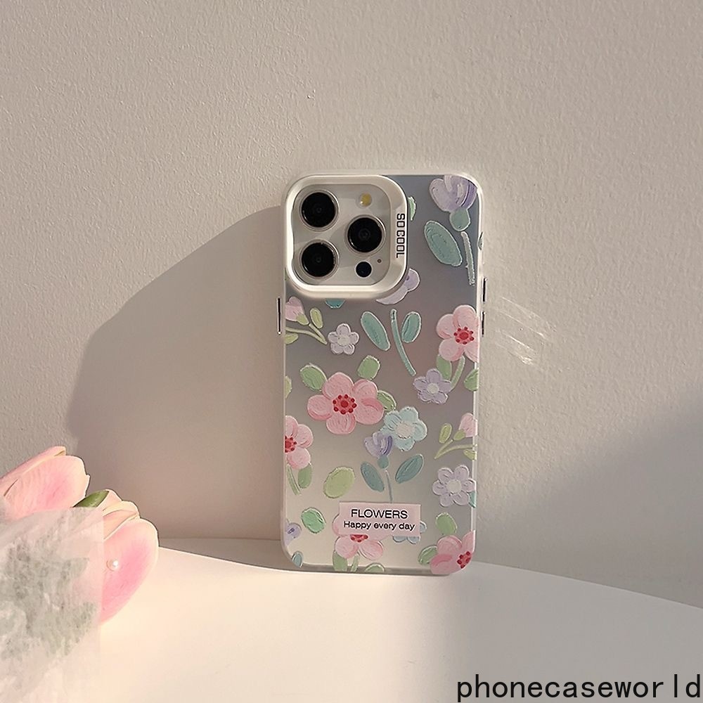 เหมาะสำหรับiPhone11 12 13 14 15Pro Promax XSMAX 7 8P Xr Insสไตล์ดอกไม้เรียบง่าย,Frostedโทรศัพท์มือถือกรณี