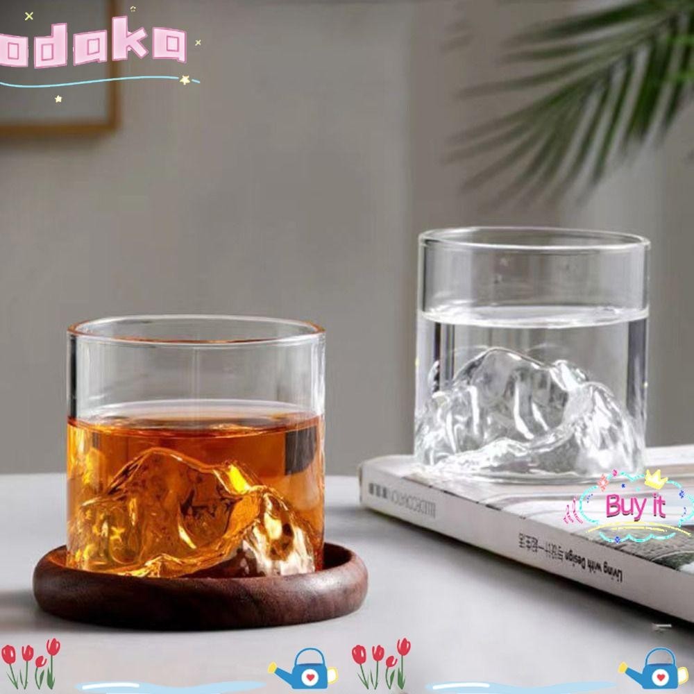 โอดาก้า ถ้วยกาแฟแก้วขนาดเล็ก,แก้วภูเขาย้อนยุคสร้างสรรค์โปร่งใส,ถ้วยตี,แก้วน้ําทนความร้อนในครัวเรือน