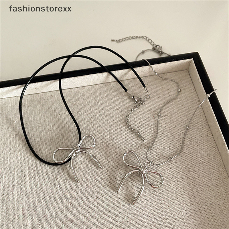 [ADP]หวานน่ารักโบว์จี้สร้อยคอสําหรับสาวสร้อยคอ Cool Y2K ความงามเครื่องประดับ vvn