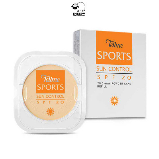 Tellme Sports Sun Control Two-Way Powder Cake refill SPF20 แป้งเค้กเท็ลมี สปอต ซัน ทู เวย์ พาวเดอร์ เค้ก รีฟิว 12กรัม