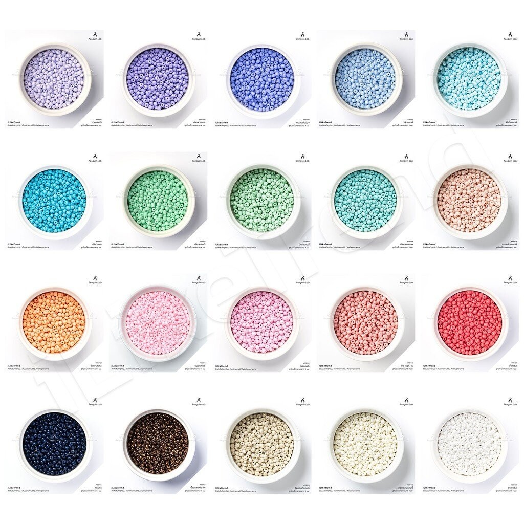 ลูกปัดเม็ดทราย ขนาด 4 มม. สียอดนิยมใช้ได้กับทุกงาน