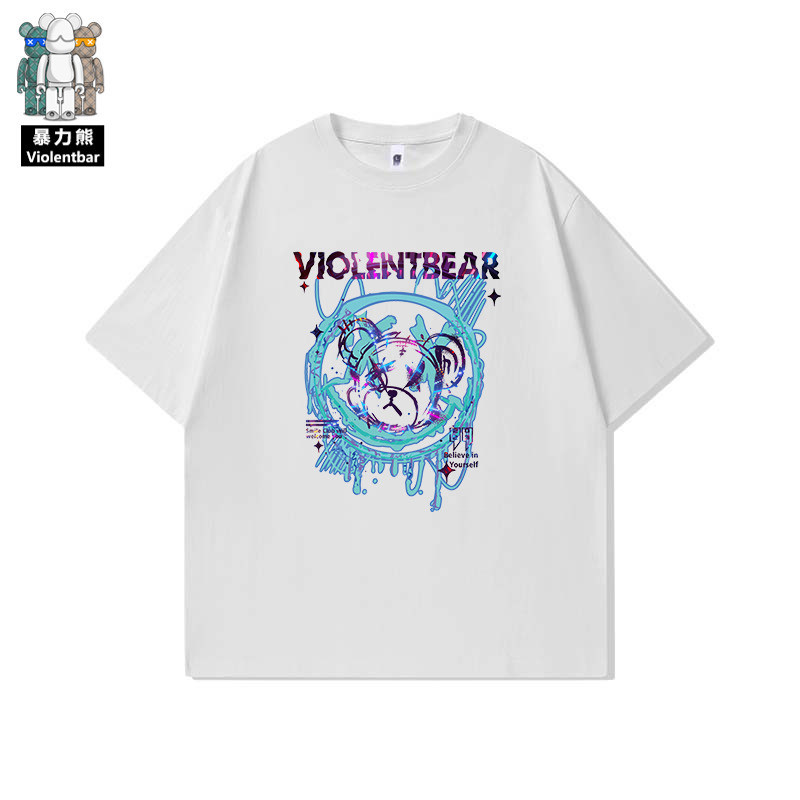 [พร้อมส่ง]【Violent Bear】Official upgrade 250 grams heavy Xin หลวม ใส่เดินทาง สวยๆ oversize ชีฟอง แฟช