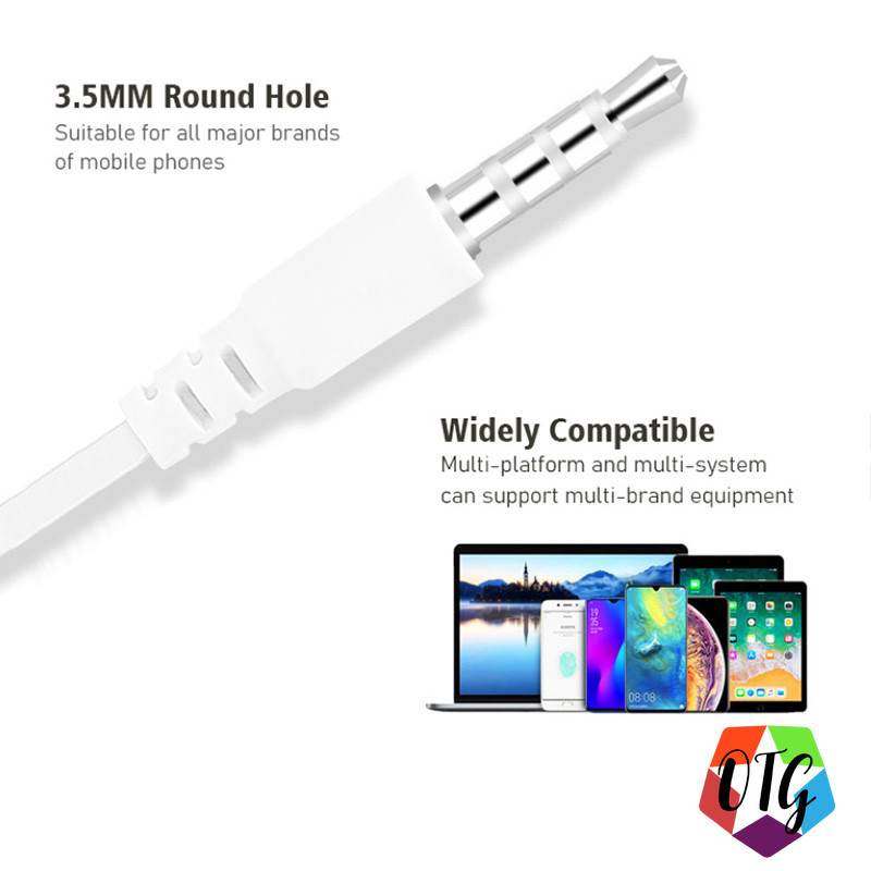 หูฟัง / Earphone หูฟังแบบมีสาย HiFI เสียงเบสหนัก ปลั๊ก 3.5mm Headphones ควบคุมสายสนทนา หลากสีให้เลือก