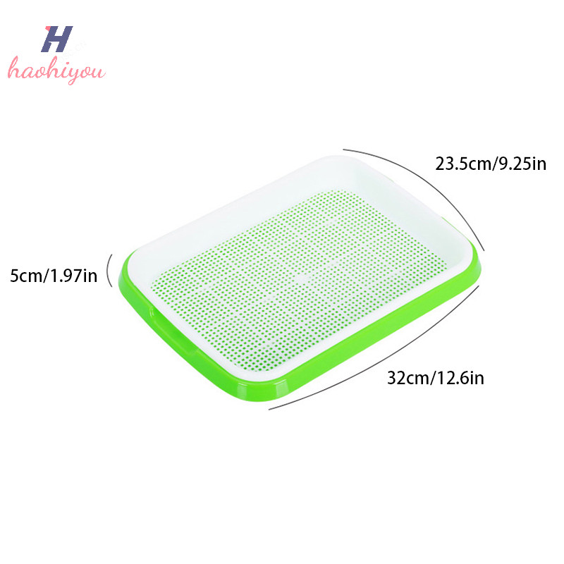 <haohiyou> Sprout จานปลูกหม้อผักถั่ว Seeding หม้อพืชในครัวเรือนถาดงอกเนอสเซอรี่พร้อมฝาปิดชุด Nice