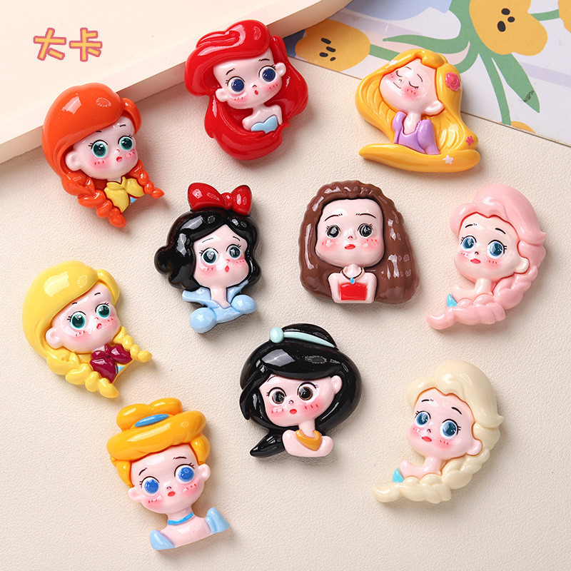 10ชิ้นเจ้าหญิงใหญ่สาวการ์ตูนเรซิ่นเสน่ห์สําหรับ ทําเอง (9-375)