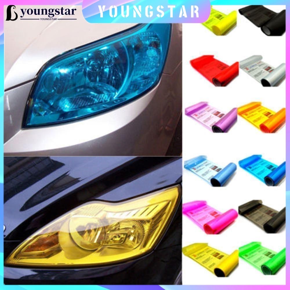 Fyg 30*60 ซม.ร้อนไฟหน้ารถสติกเกอร์ Tint ฟิล์มไฟท้ายไวนิลหมอก Light Wrap G4J2