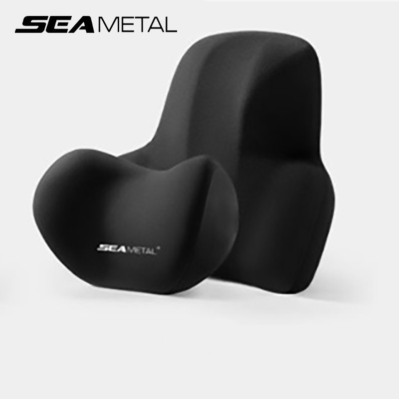 Seametal 3D Memory Foam หมอนรองคอรถยนต์เบาะรองนั่ง Head Relief Travel Neck Support อุปกรณ์รถยนต์เอวเบาะ
