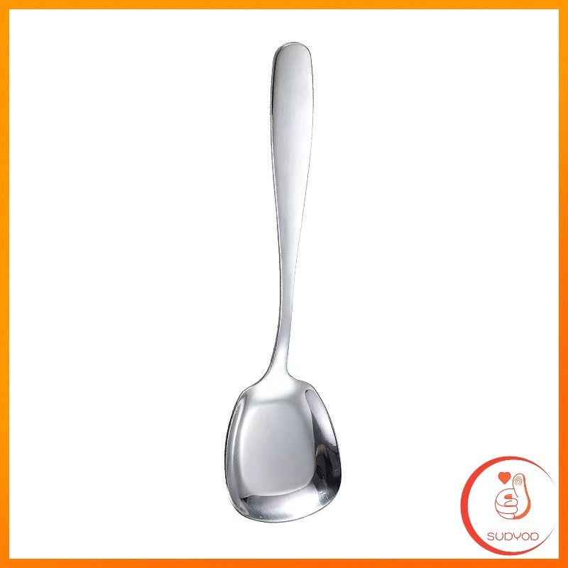 Sudyod ช้อนสแตนเลส ที่ตักไอศครีมสีเงิน ตักข้าว ขนม หรือใช้แบ่งอาหาร Stainless steel spoon ราคา ถูกที่สุด ดีลบีเคเค แกลเลอรีภาพที่ 9