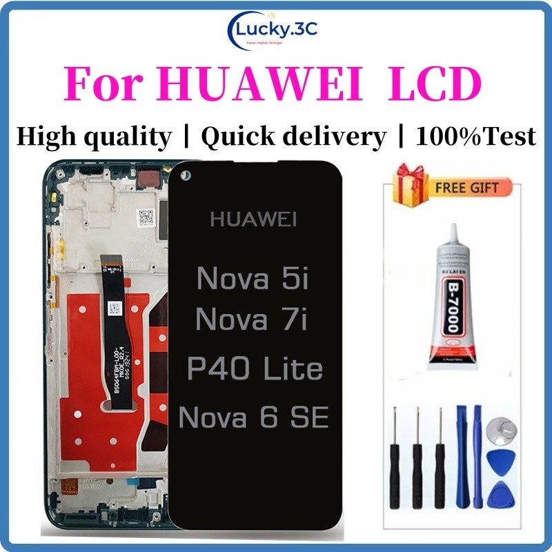 สําหรับHUAWEI Nova 5i 7i 6 SE P40 Lite GLK-LX1 GLK-LX2 GLK-LX3 JNY-L21A JNY-L01Aหน้าจอสัมผัสLCDเปลี่