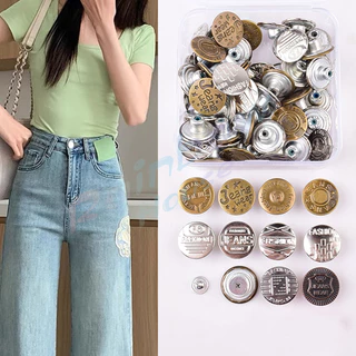Rainbow กระดุม ปรับเอวกางเกง ปุ่มที่ถอดออกได้ เป็นเข็มหมุด ปรับได้ตามต้องการ jeans buttons