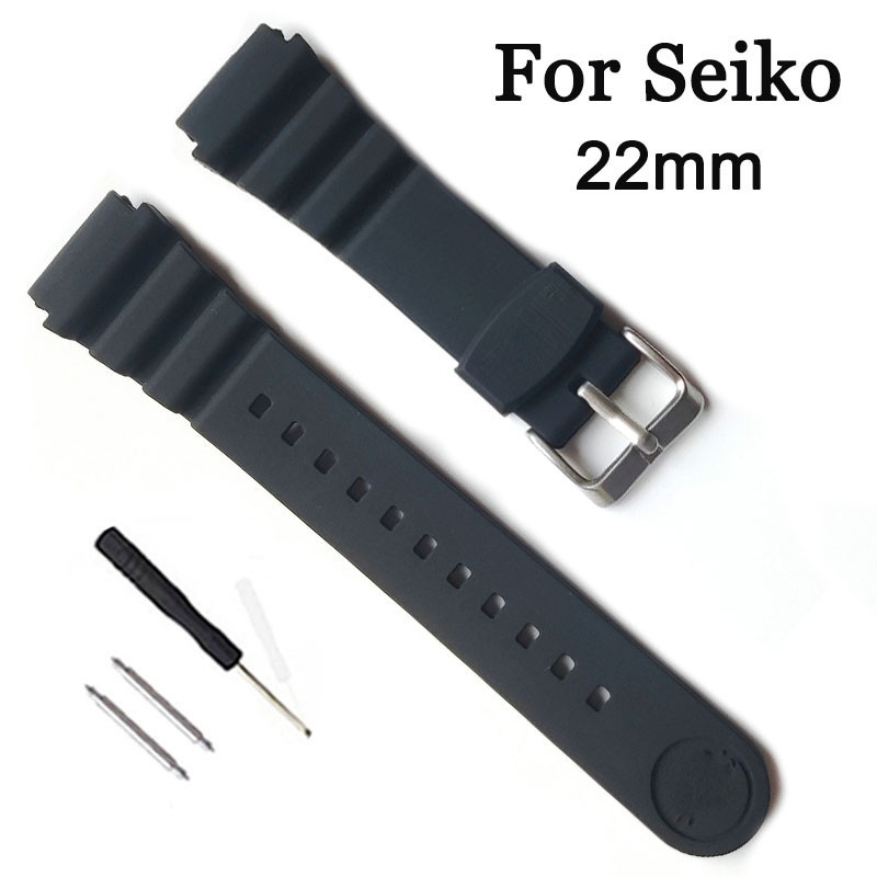 22มิลลิเมตรสายนาฬิกาซิลิโคนสําหรับ ไซโก้ 5นักดําน้ําปลาทูน่า Skx007 skx009สีดํากีฬาสร้อยข้อมือยางกันน้ําสายนาฬิกาข้อมือผู้ชายผู้หญิงนาฬิกาข้อมือสายเข็