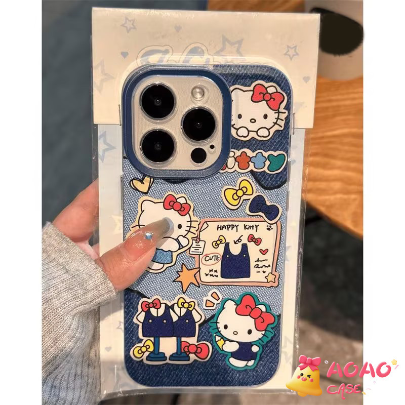 น่ารักหวาน สวัสดีคิตตี้ คาวบอยนุ่ม เคสไอโฟน 11 12 15 13 14 Pro Max XR 7Plus 8Plus 6 6s 7 8 Plus X XS Max SE 2020 - รูปที่ 3