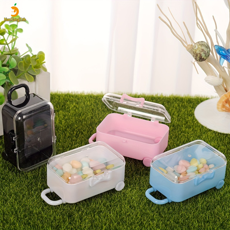 12pcs น่ารัก mini Trunk กระเป๋าเดินทางกระเป๋าเดินทางของเล่นเด็กตุ๊กตาอุปกรณ์เสริม Candy กล่องของขวัญ