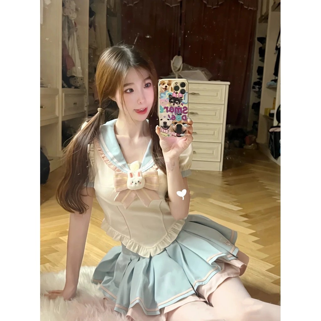 MOYES 🌸สูทสาวฮอต เสื้อแขนสั้นสีหวาน เสื้อท่อนบน กระโปรงพองๆ ครบชุดรับซัมเมอ - รูปที่ 4